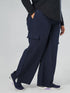 Modest Straight Fit Cargo Joggers in Navy Blue ( PLUS SIZE )