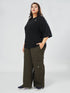 Modest Straight Fit Cargo Joggers in Olive ( PLUS SIZE )