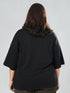 LEERA Black Oversized Cotton Tee ( Plus Size )