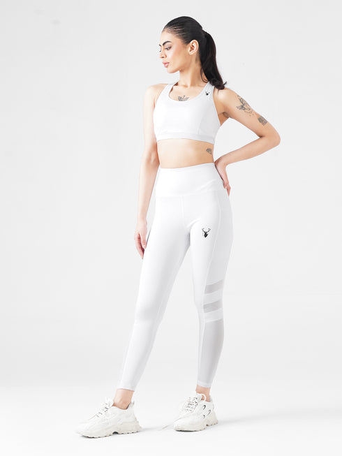 Athletic Non Padded Sports Bra in White