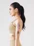 Athletic Non Padded Sports Bra in Beige