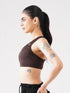 Athletic Non Padded Sports Bra in Brown