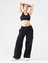 Modest Straight Fit Cargo Joggers in Black