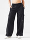 Modest Straight Fit Cargo Joggers in Black