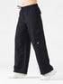 Modest Straight Fit Cargo Joggers in Black