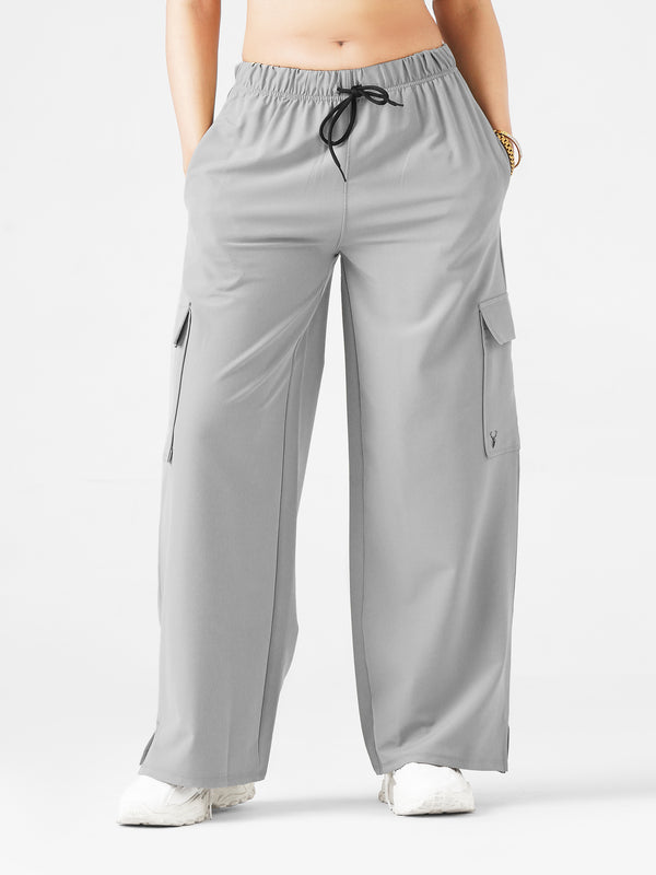 Modest Straight Fit Cargo Joggers in Grey