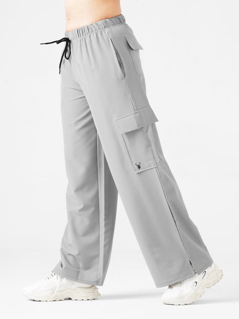 Modest Straight Fit Cargo Joggers in Grey