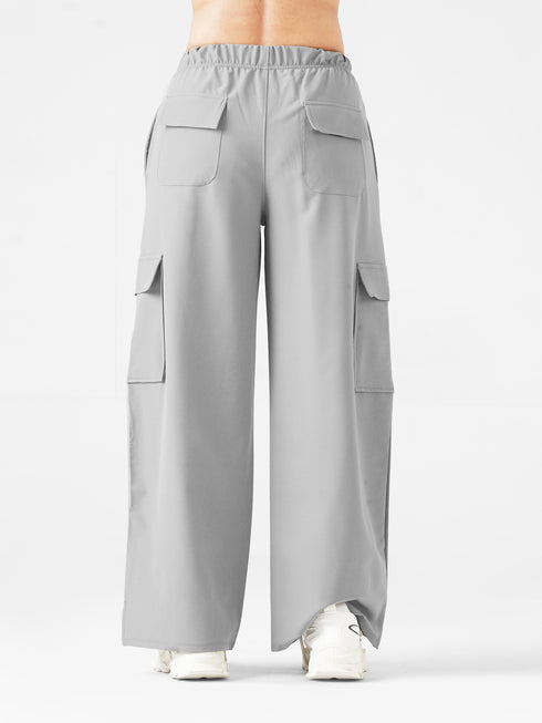 Modest Straight Fit Cargo Joggers in Grey