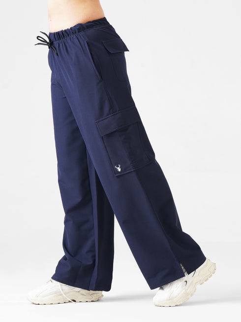 Modest Straight Fit Cargo Joggers in Blue
