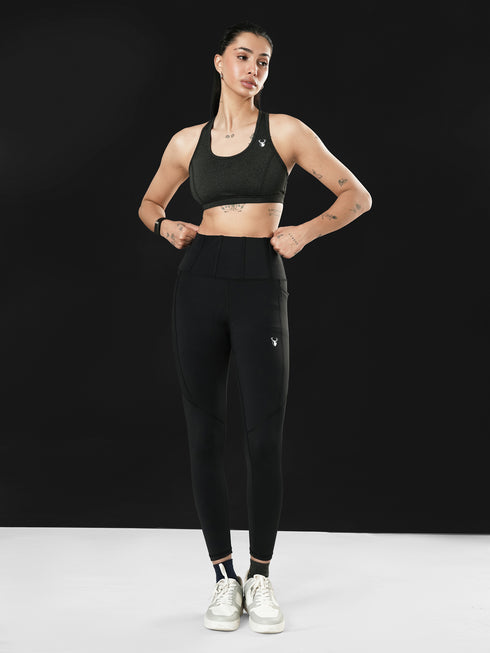 Athletic Non Padded Sports Bra in Galaxy Charcoal