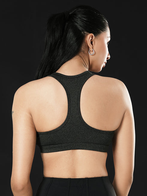 Athletic Non Padded Sports Bra in Galaxy Charcoal