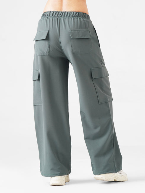 Modest Straight Fit Cargo Joggers in Nickel