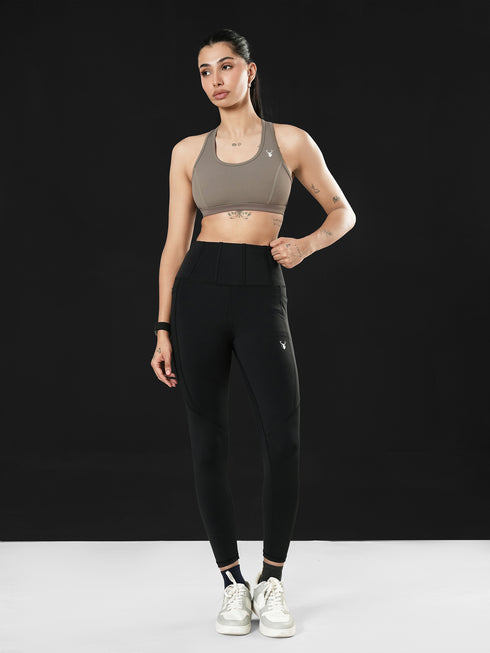 Athletic Non Padded Sports Bra in Dust Brown