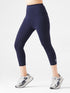 Dots Pocket Capri Legging in Blue