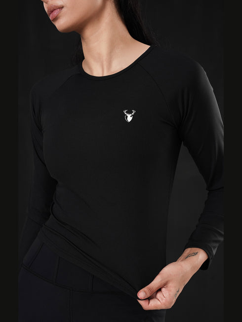 Dynamic Flex Long Sleeve Tee in Black