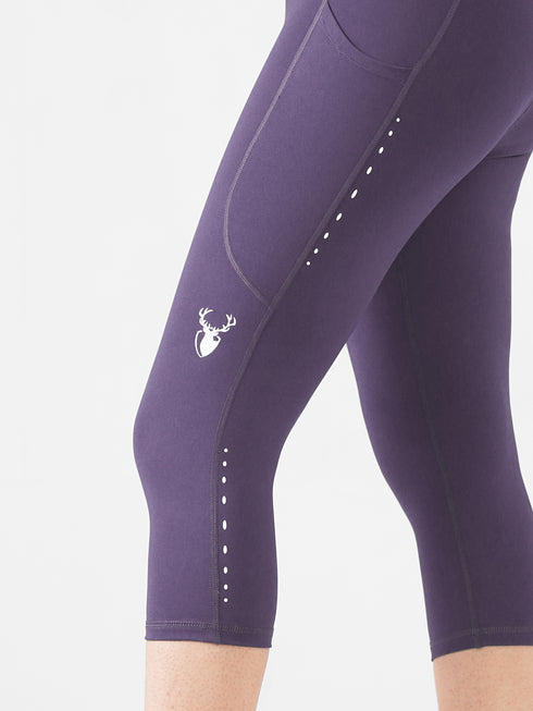 Leera Cropped Capri Pocket Legging in Purple