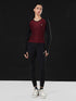 Evolve Performance Fitted Top in Maroon/Charcoal