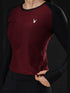 Evolve Performance Fitted Top in Maroon/Charcoal