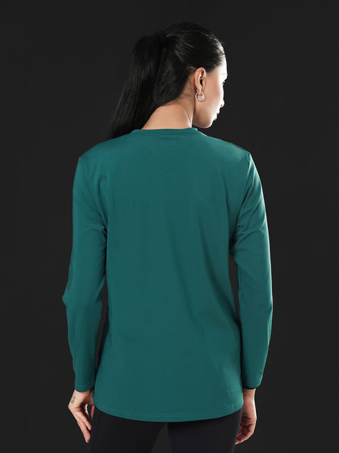 District Loose Fit Long Top in Teal Green