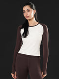 Evolve Performance Fitted Top in Brown/Beige
