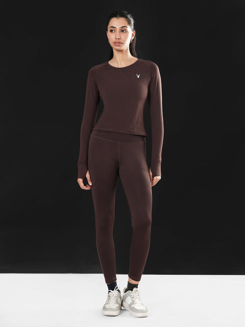 Leera Performance Fitted Tee in Brown