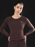 Leera Performance Fitted Tee in Brown