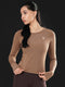 Leera Performance Fitted Tee in Coyote Brown