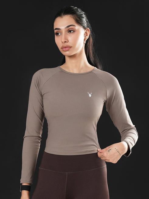 Dynamic Flex Long Sleeve Tee in Dust Brown