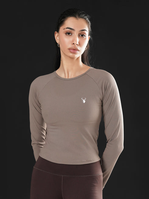 Dynamic Flex Long Sleeve Tee in Dust Brown