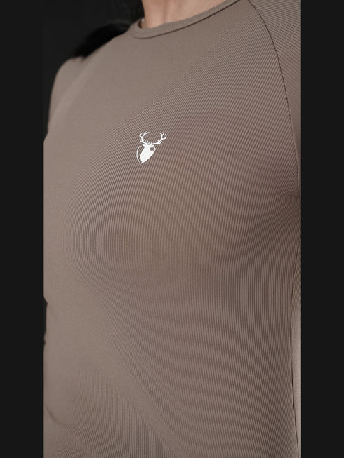 Dynamic Flex Long Sleeve Tee in Dust Brown