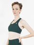 Performance Fixed Padded High Support Sports Bra in Forest Green