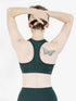 Performance Fixed Padded High Support Sports Bra in Forest Green