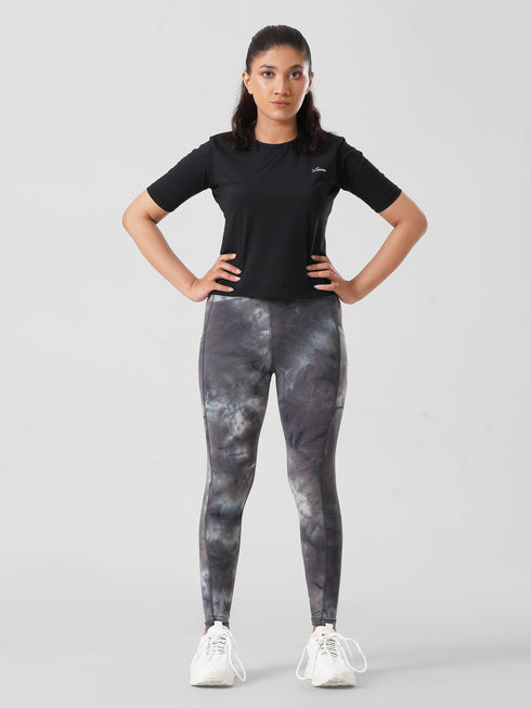 Grey tie & dye pocket active pair