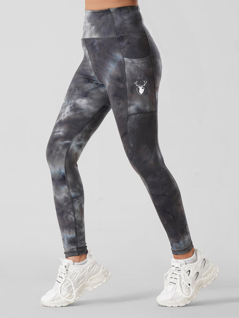Grey tie & dye pocket active pair