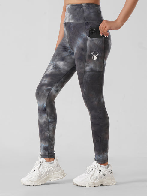 Grey tie & dye pocket active pair