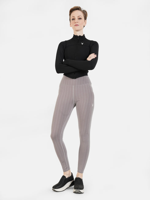 SwiftLine Nylon Performance Legging in Grayish Maroon