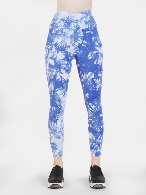 Indigo Wave Cross-Waist Legging in Light Blue