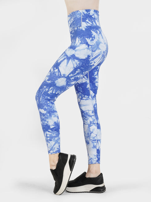 Indigo Wave Cross-Waist Legging in Light Blue