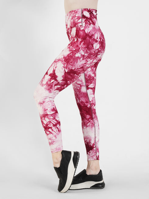 Indigo Wave Cross-Waist Legging in Maroon