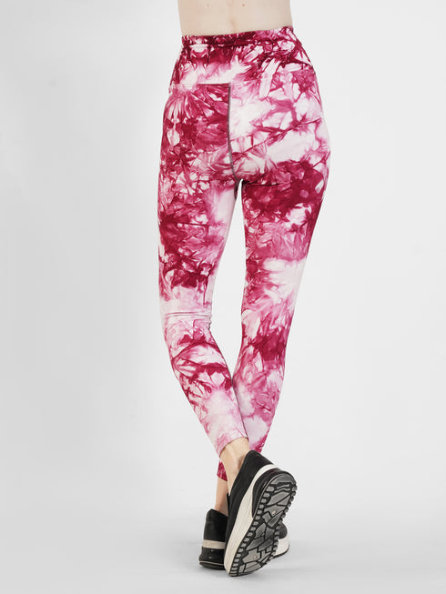 Indigo Wave Cross-Waist Legging in Maroon