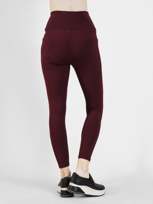 SculptPocket Performance Legging in Maroon