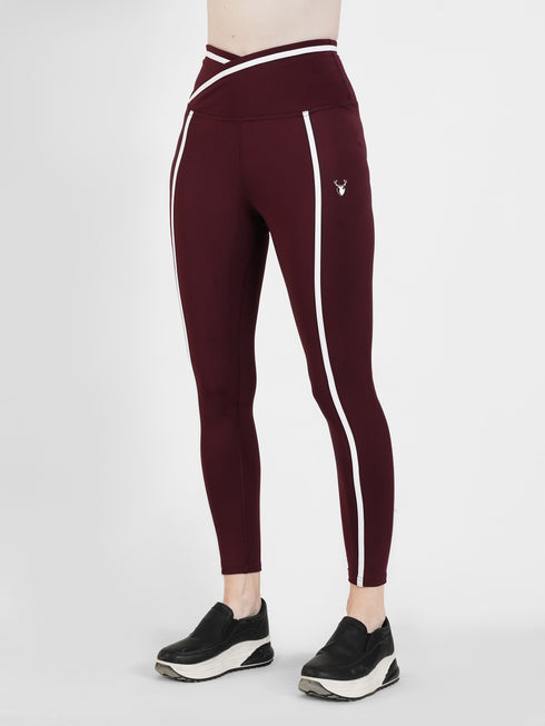 ContourLine Elite Legging in Maroon and White