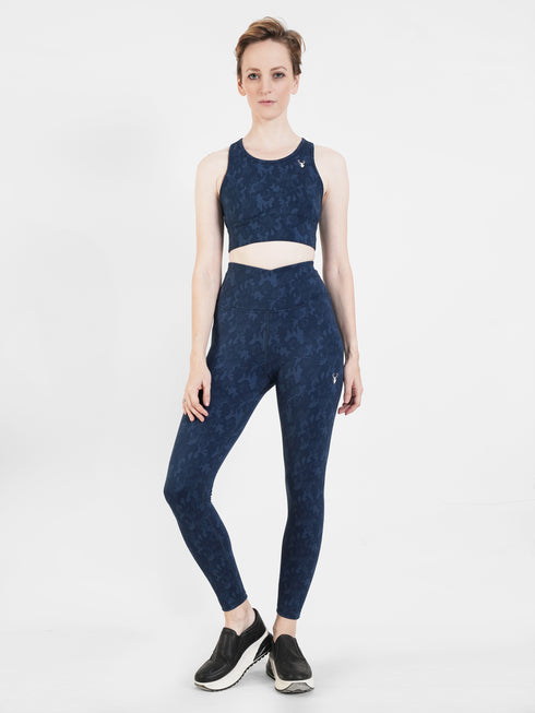 StealthCurve V-Camo Legging in Teal Blue