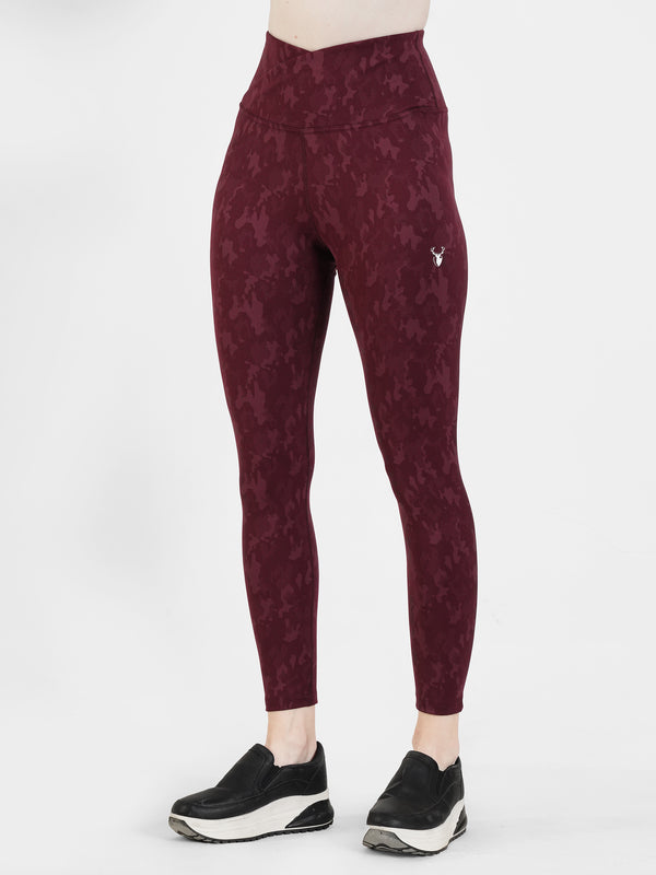 StealthCurve V-Camo Legging in Maroon