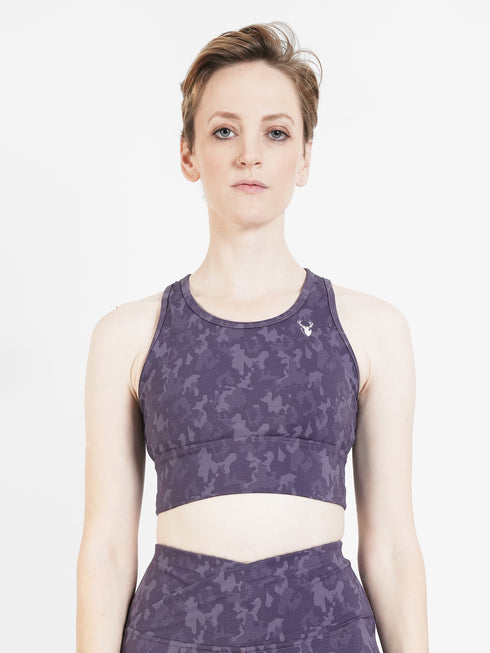 CamoForce Racer Bra in Purple