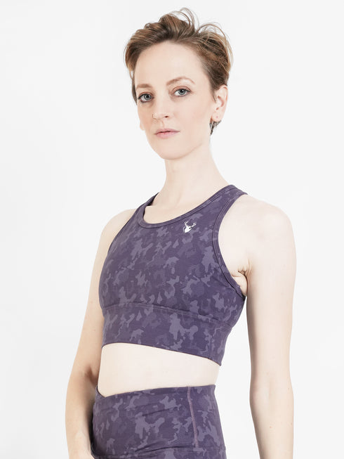 CamoForce Racer Bra in Purple