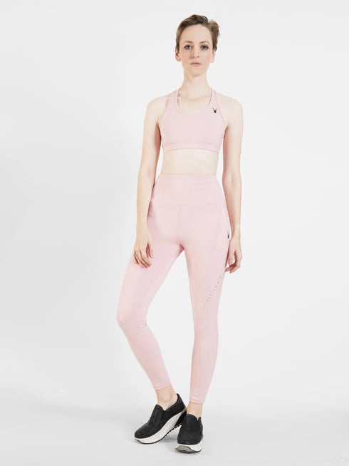 Performance Fixed Padded High Support Sports Bra in Pink