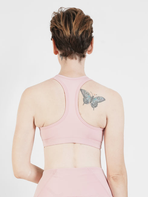 Performance Fixed Padded High Support Sports Bra in Pink