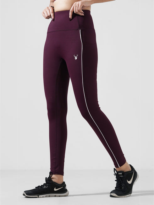 Maroon Motion Pocket Legging in Cloud Compression