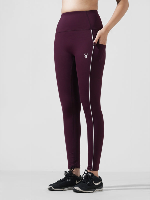 Maroon Motion Pocket Legging in Cloud Compression